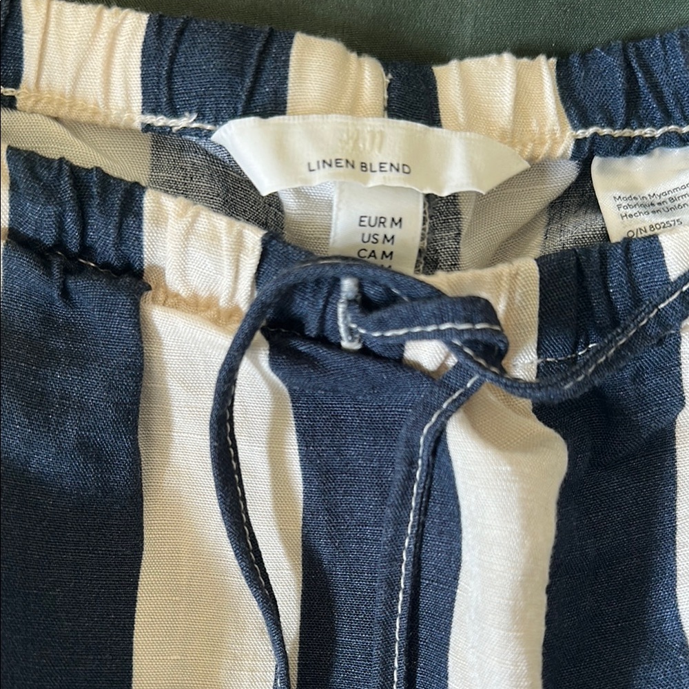 Striped Linen Blend Pants